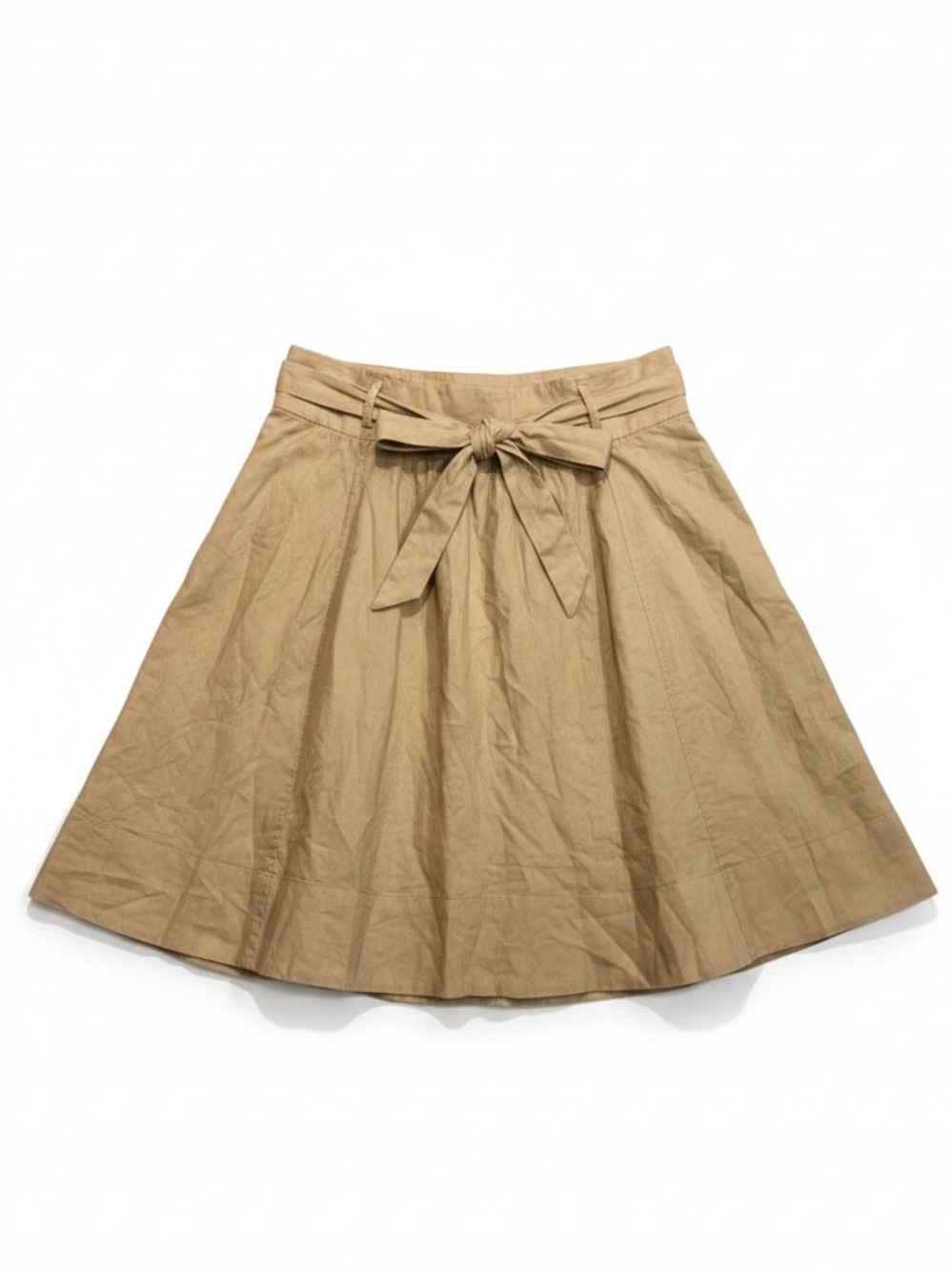 Vintage Jones NY Khaki Midi Skirt | Women’s 16 | Low-Rise Tie-Waist Full A-Line - Picture 3 of 8